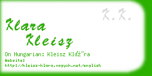 klara kleisz business card